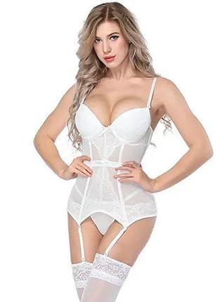 Пеньюар с подтяжками, комплект нижнего белья, бельевой комплект, набор нижнего белья, комплект нижнего белья