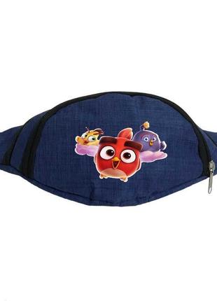 Сумка бананка angry birds 0010 на пояс cappuccino (anb 0010-blue) синий