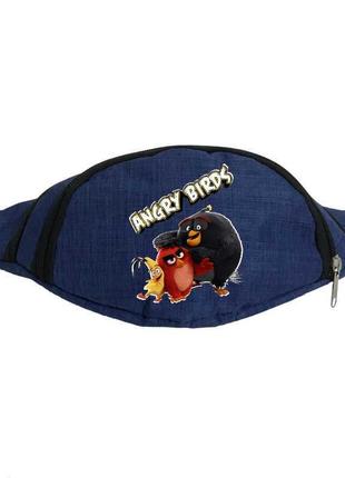 Сумка бананка angry birds 0015 на пояс cappuccino (anb 0015-blue) синий