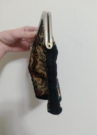 Винтажная гобеленовая косметичка кошелек сумочка клатч гобелен винтаж ретро раритет4 фото