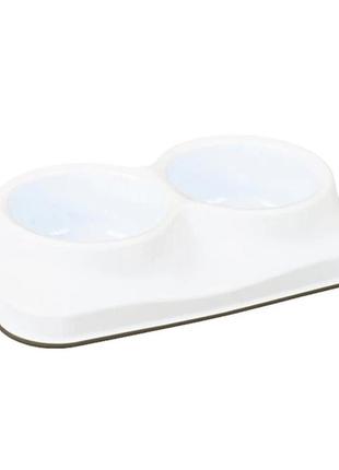 Миска пластикова подвійна по 0,4 л біла рт-260 (8696219415050)