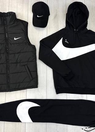 🔥компллект nike big swosh black