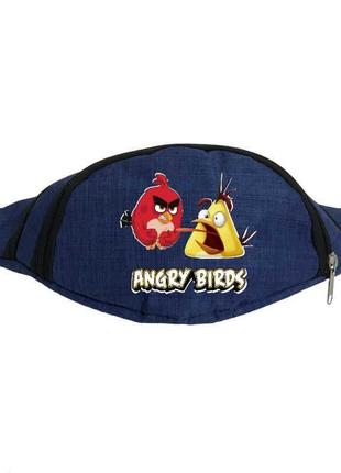 Сумка бананка angry birds 005 на пояс cappuccino (anb 005-blue) синий