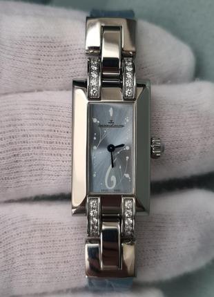 Жіночий годинник jaeger-lecoultre ideale 460.8.08 diamonds swiss з діамантами10 фото
