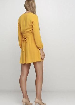 Яркое легкое платье с длинным рукавом на завязках сзади оранжевого цвета размера м-д5 фото