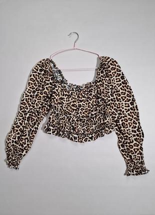 Блуза топ леопардовый принт тренд5 фото