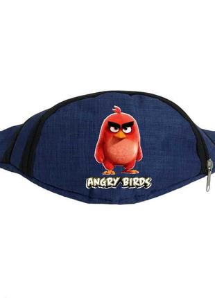 Сумка бананка angry birds 0016 на пояс cappuccino (anb 0016-blue) синий