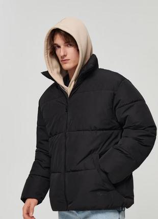 Куртка зимняя без капюшона с высоким воротником мужская пуховик house