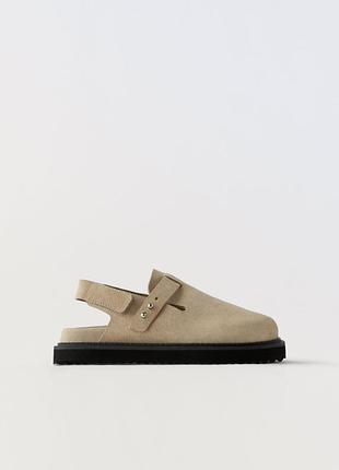 Замшеві сабо мюлі zara