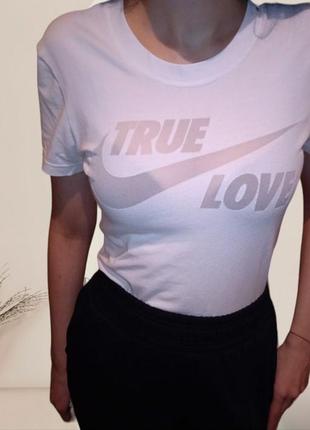 Футболка nike dry fit cotton tee с лого сеткой/true love.1 фото