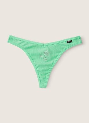 Женские хлопковые трусики стринги victoria’s secret pink