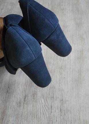 Naf naf, кожаные замшевые туфли пуанты на завязках, на ремешках шнуровка3 фото