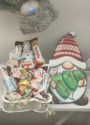 Подарунок дитині новорічний гномик з солодощами kinder maikinbaby (pk5463kin)4 фото