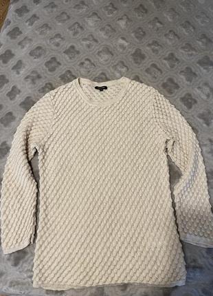 Кашемировая кофточка джемпер пуловер молочная