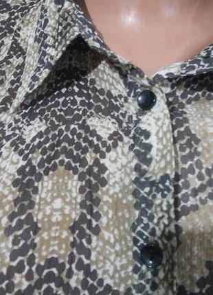 Легенька блуза сорочка у зміїний принт2 фото