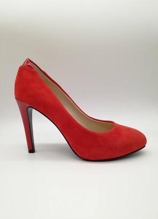 Натуральные замшевые туфли marks&spenser autograph красные терракот кожаные3 фото