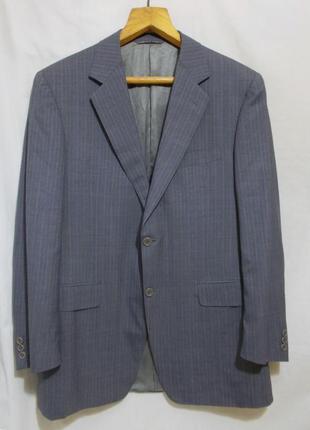 Пиджак светло-серый в полоску тонкая новая шерсть *canali* италия 52-54р1 фото