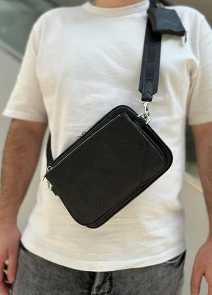Чоловіча сумка через плече луї вітон стильна сумка-месенджер 3 в 1 louis vuitton, класична щоденна10 фото