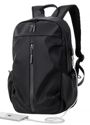 Рюкзак для ноутбука 16" lesko 3030 black 20-35l з usb-роз'ємом міський