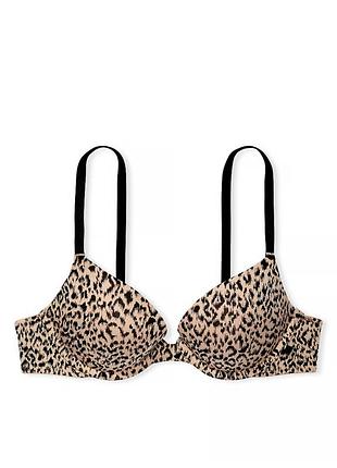 Бюстгальтер victoria' secret tee push-up bra cameo basic animal леопардовый