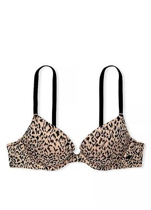 Бюстгальтер victoria' secret tee push-up bra cameo basic animal  леопардовий