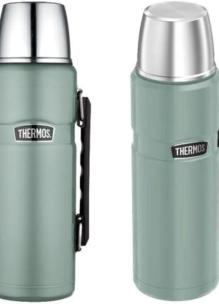 Універсальний термос 1.2 літра з ручкою для напоїв thermos "stainless king" green (170025) нержавіюча сталь