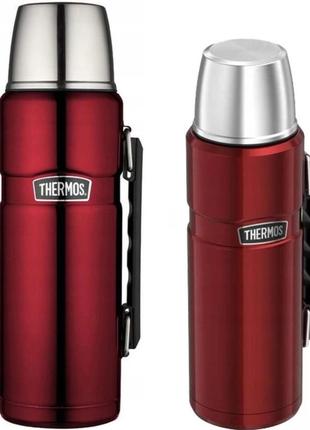 Универсальный термос 1.2 литра с ручкой для напитков thermos "stainless king" red (170021) нержавеющая сталь