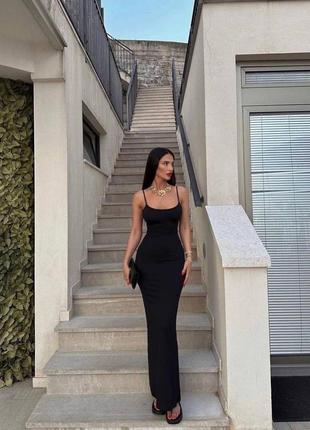 4 кольори! базова слім сукня максі, облягаюча, приталена, плаття, чорна, сіра, біла,...