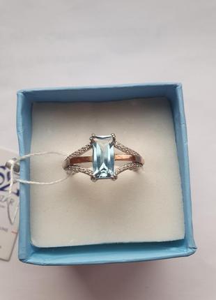 Серебряное кольцо с золотой вставкой 18 размер, svitozar