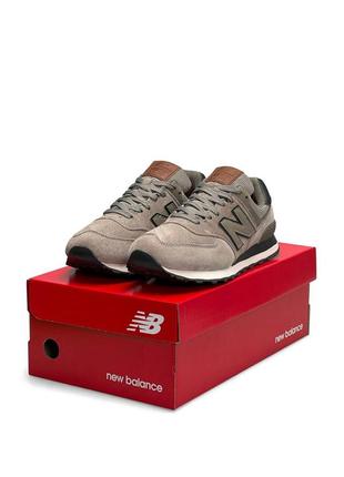 Чоловічі кросівки new balance 574 full suede sand brown