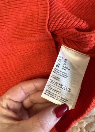 Топ вязаный h&m m ярко-коралловый 8797811sm_ярко-коралловый в рубчик классный стильный базовая модель5 фото