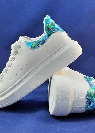 Жіночі кросівки білі a!exander mc@ueen сліпони маквін мокасини (розміри: 38,39