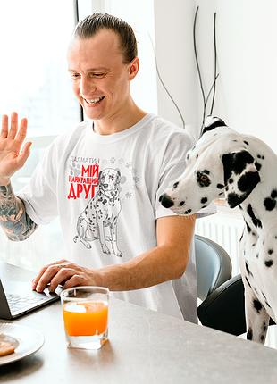 Футболка с оригинальным принтом для собачника "далматин мой лучший друг" push it