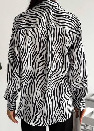 Стильная шелковая рубашка зебра4 фото