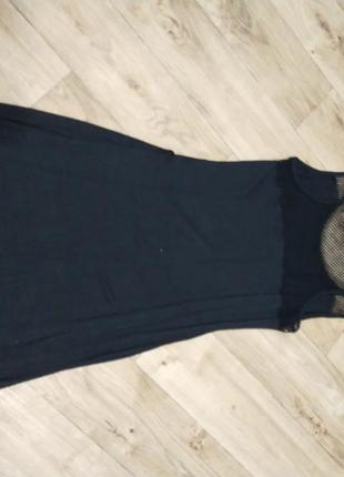 Черное платье со вставкой сетка3 фото
