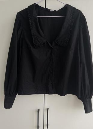 Стильна блуза з комірцем h&m, блузка hm, кофта, кофтинка, сорочка1 фото