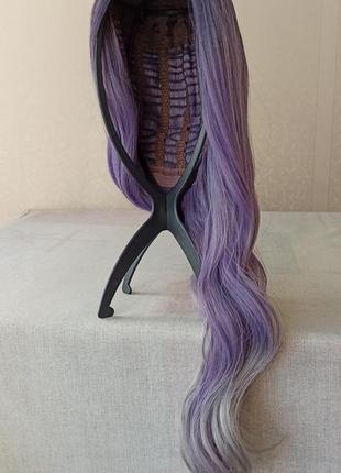 Нова кольорова перука, фіолетова, довга, без чубчика, термостійка, парик