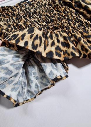 Вкорочена блуза топ 100% котон леопардовий принт zara6 фото