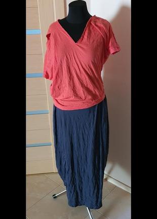 Юбка и футболка oblique, ткань жатка, размер 48