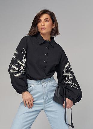 Черная вышиванка с колотками