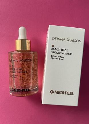 Ревитализирующая сыворотка с золотом medi-peel derma maison black rose 24k gold ampoule 95ml