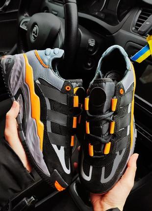 Чоловічі кросівки adidas niteball black orange чорні з помаранчевим