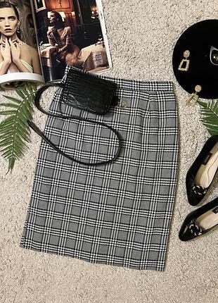 Винтажная юбка-миди в клетку No28