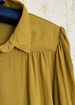Женская блузка рубашка горчичного цвета h&amp;m3 фото