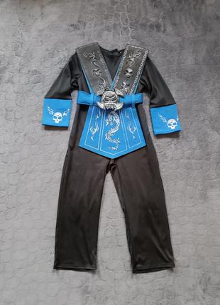 Карнавальный костюм ниндзя героя саб зоро из игры mortal kombat фирма tu на 5-6 лет рост 110-116 см2 фото