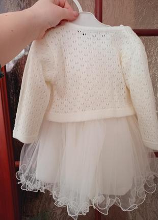 Тепленькое, очень красивое платье для девочки 86см из болеро,2 фото