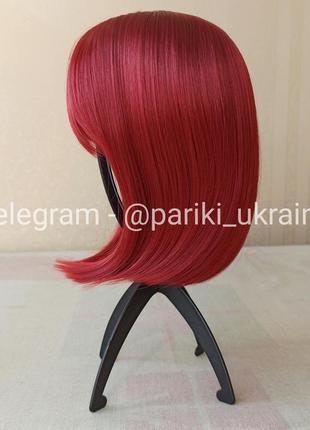 Короткая красная парика, каре, с чёлкой, цветная новая, парик3 фото
