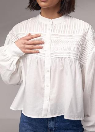 Хлопковая блуза на пуговицах6 фото