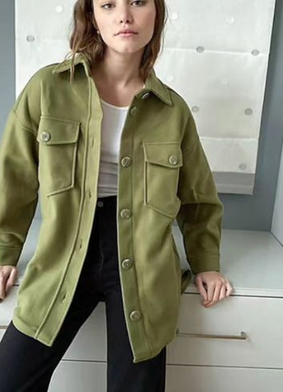 Лаймова куртка-сорочка stradivarius3 фото