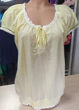 Лёгкая блуза рубашка в полоску takko fashion, германия1 фото